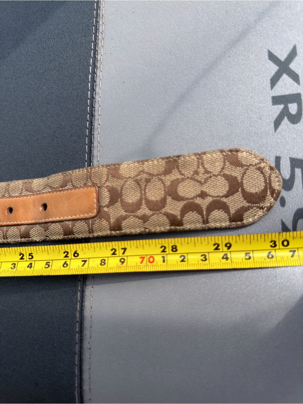 Coach Signature Canvas Belt in Brown and Tan - Picture 3 of 6